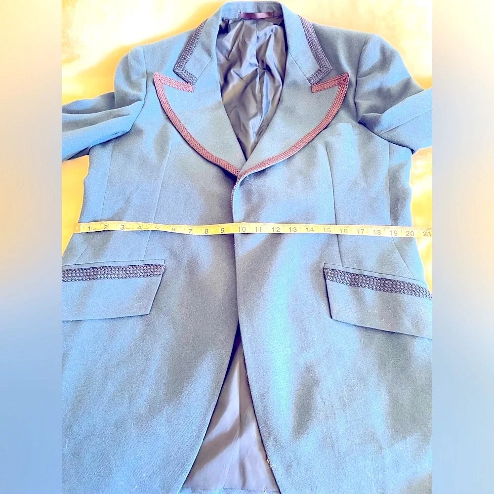 Vintage Men’s Blazer Clement S Crystal Inc Formal Wear 43 Wedding Long Blue EUC